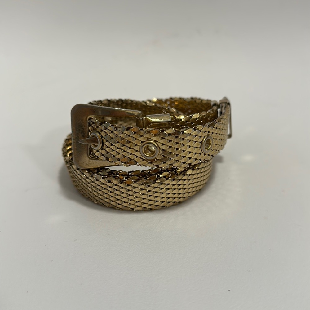 Vintage gold metal chainmail belt